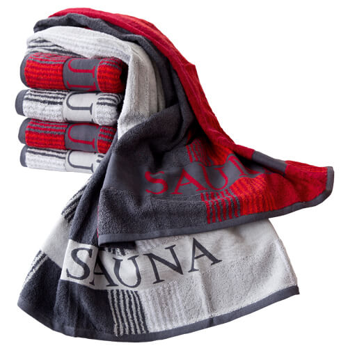XL Saunatuch, anthrazit/weiß/grau