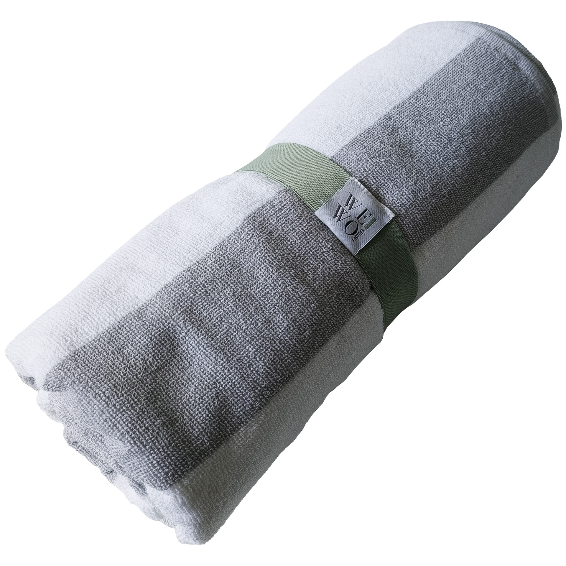 Saunatuch, gestreift, hellgrau/weiß