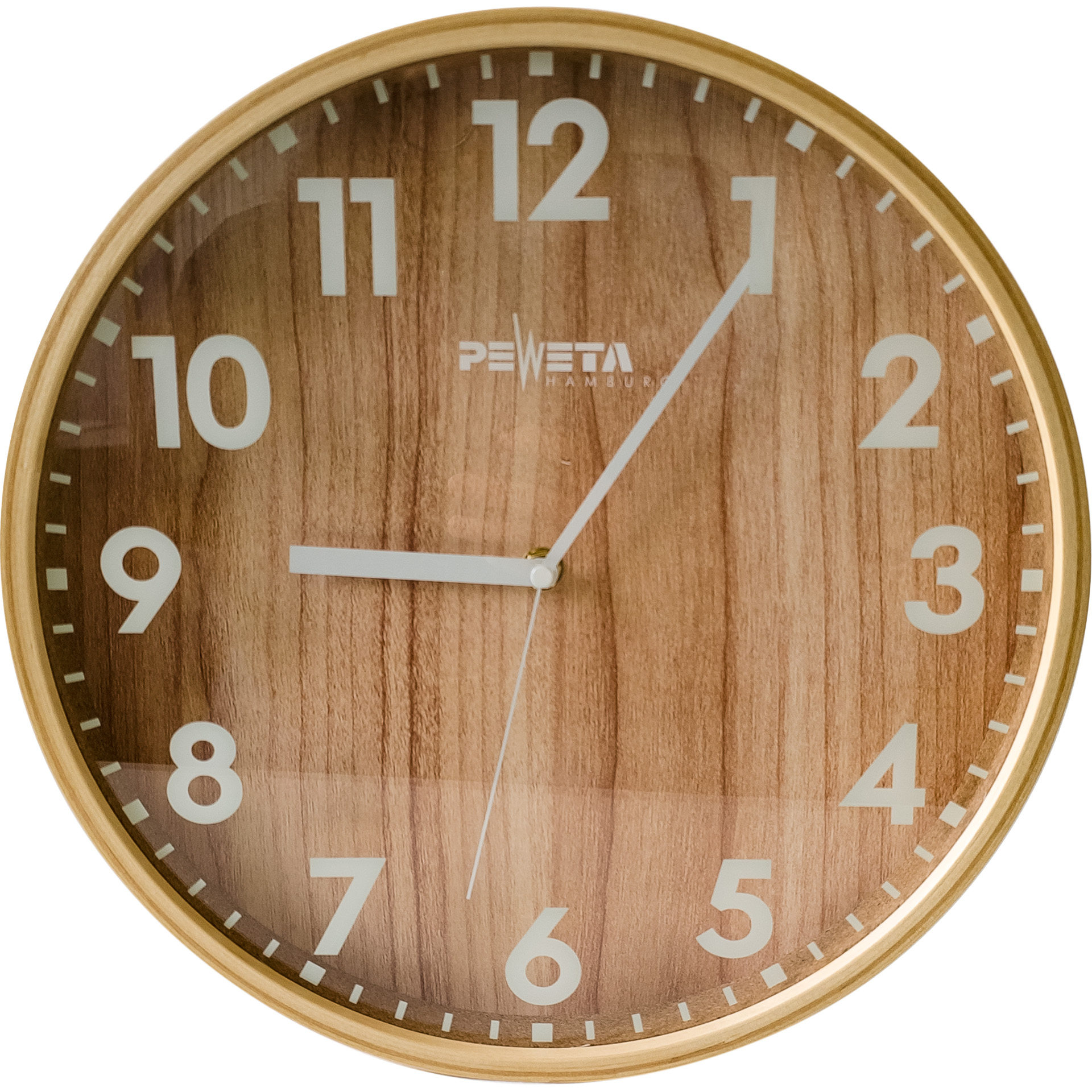 Funk-Wanduhr Ø 30 cm, Holz