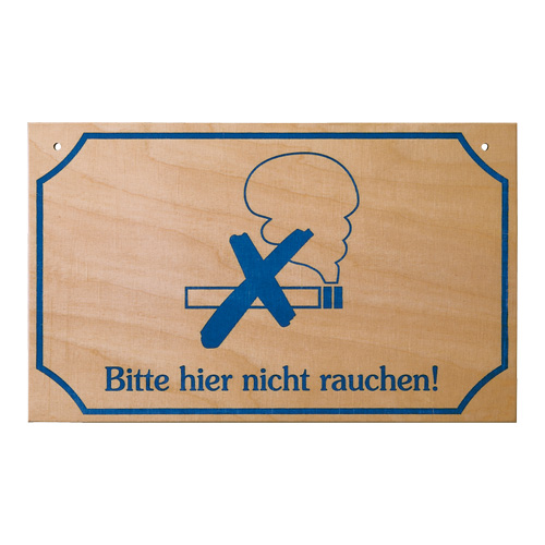 Schild "... nicht rauchen"