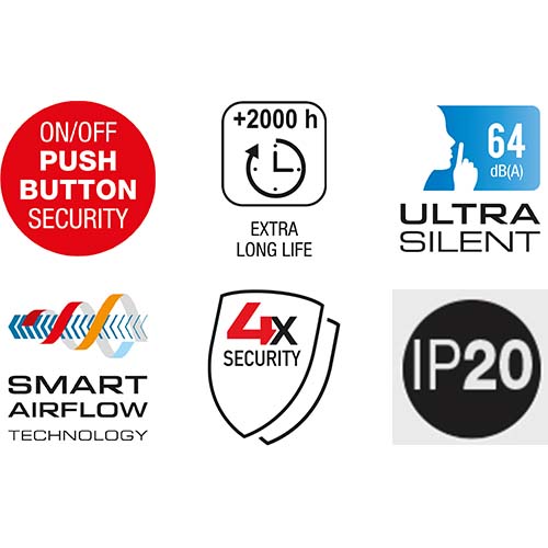 Hand-Haartrockner Silent Jet Protect 2000 W, weiß