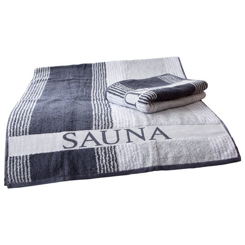 XL Saunatuch, anthrazit/weiß/grau