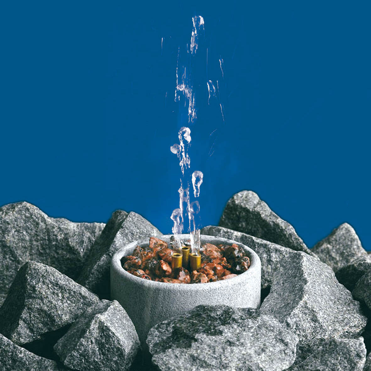 Wasserfontäne  Saunatroikka