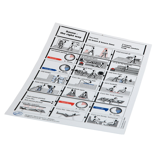 Aushangtafel "Sauna - the right way" DIN A4