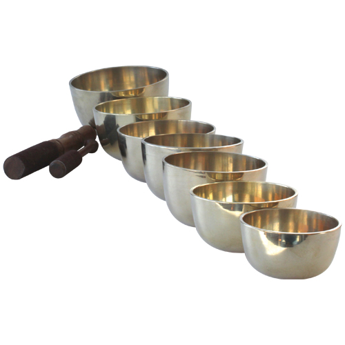 7er Klangschalen-Set glatt (gegossen)
