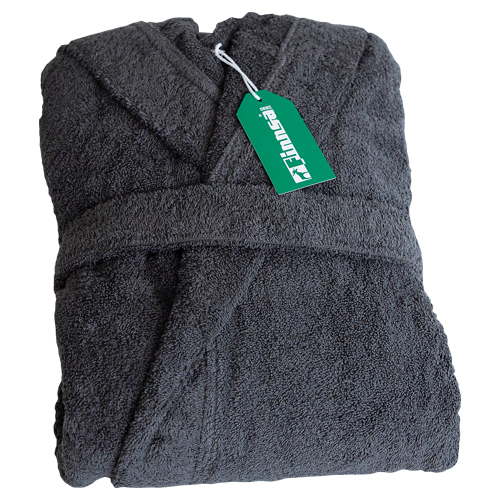 Frottee-Bademantel mit Kapuze, anthrazit, S/M