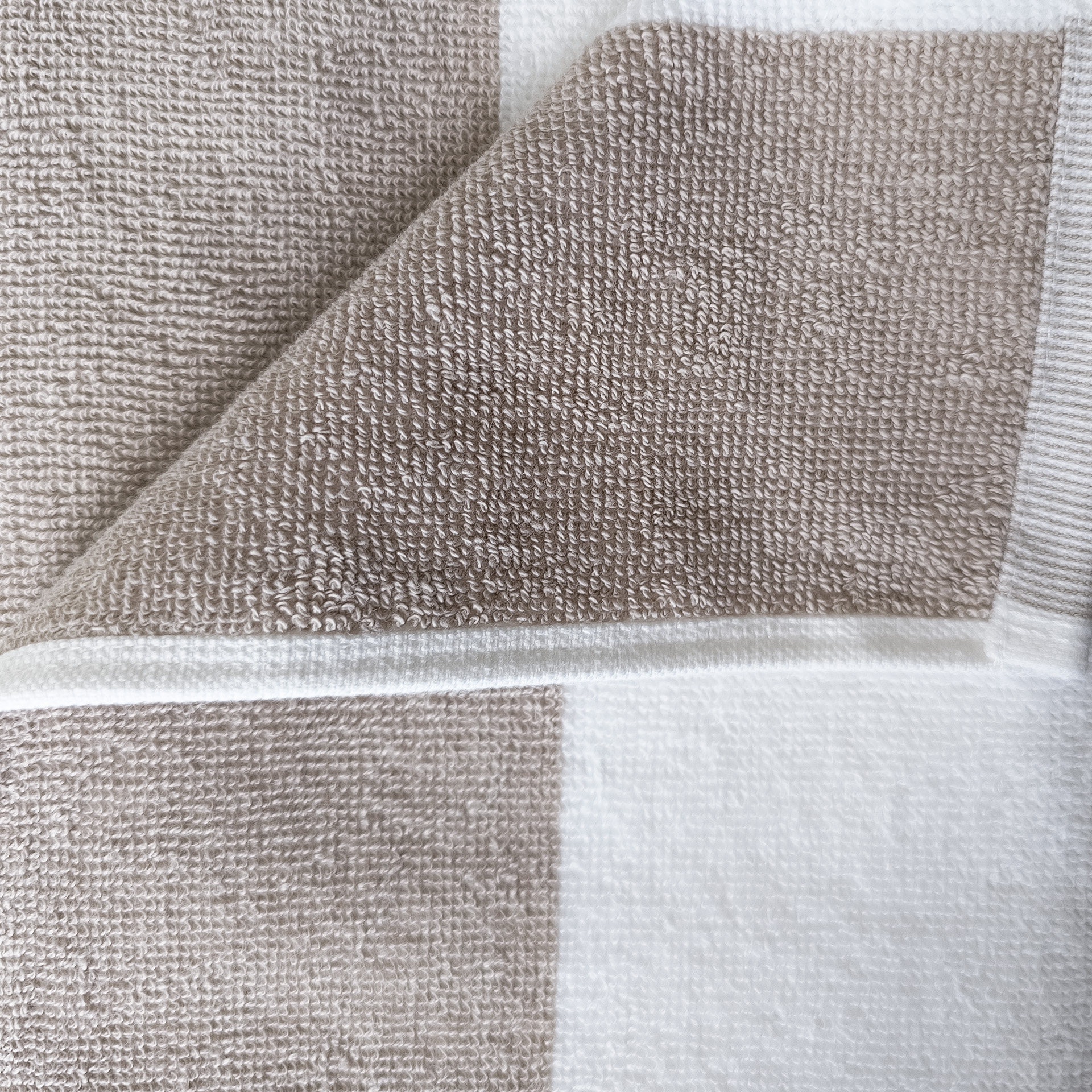 Saunatuch, gestreift, beige/weiß