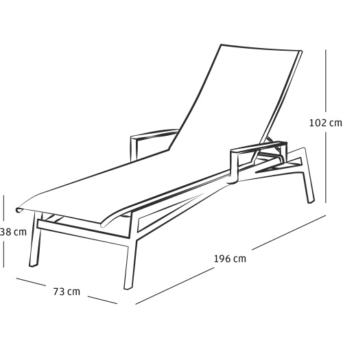 Alu-Stapelliege "Brasil" mit Armlehnen
