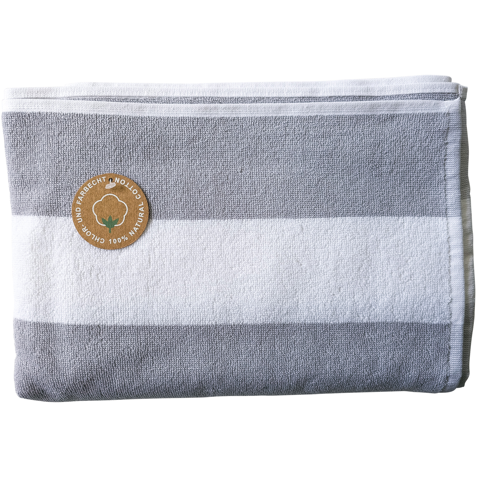 Saunatuch, gestreift, hellgrau/weiß