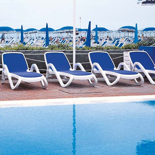 Wellnessliege ALFA, blau, weiß