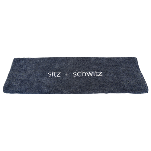 Sauna-Sitztuch "sitz + schwitz", blau