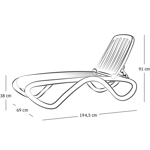 Vollkunststoff-Liege "Tropico", tortora