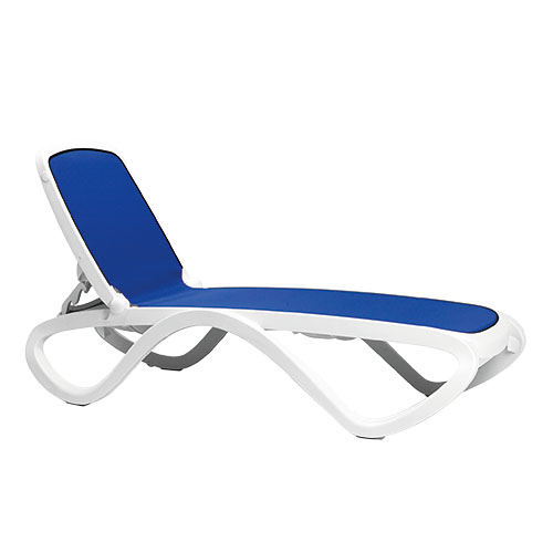 Wellnessliege OMEGA, blau, weiß