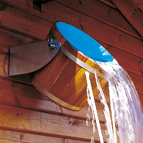 Eimer-Schwalldusche, Außenausführung V2A