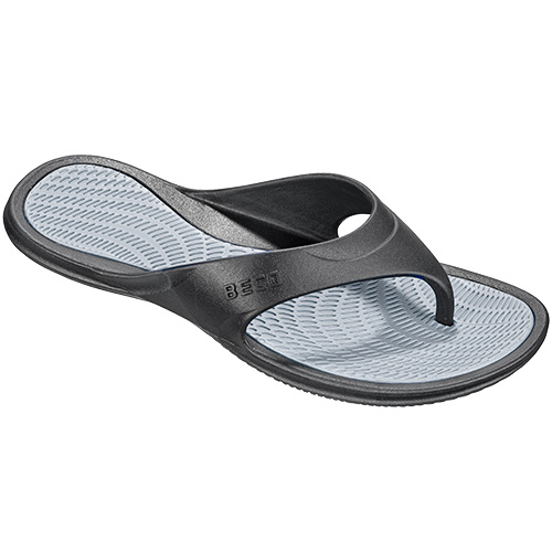 Herren V-Strap Slipper, silber/grau, Größe 46