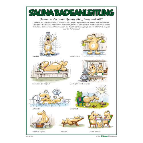 Sauna-Badeanleitung DIN A3, deutsch