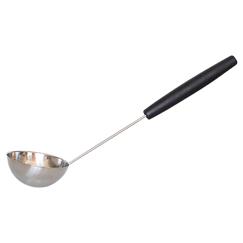 Edelstahl-Kelle mit schwarzem Griff, 300 ml