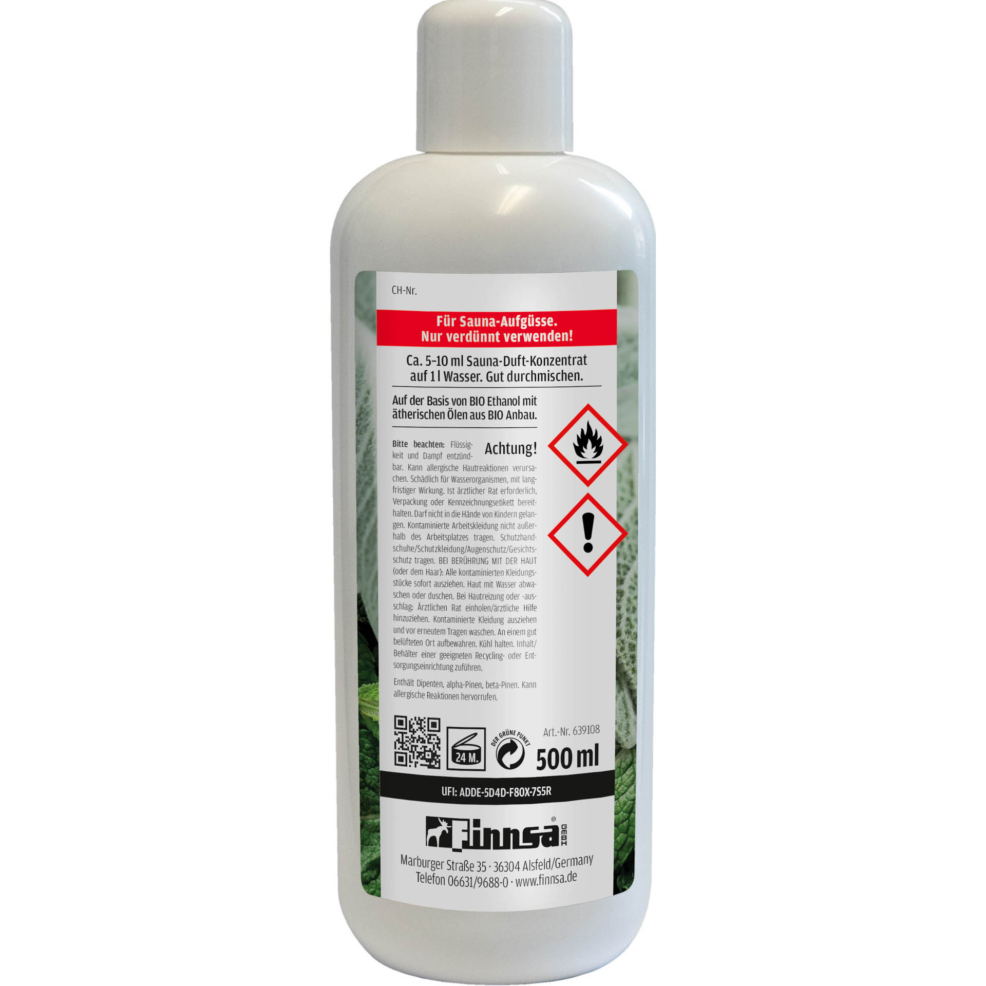 Organic Sauna Essence Eucalyptus/Sage/Mint 0.5 l