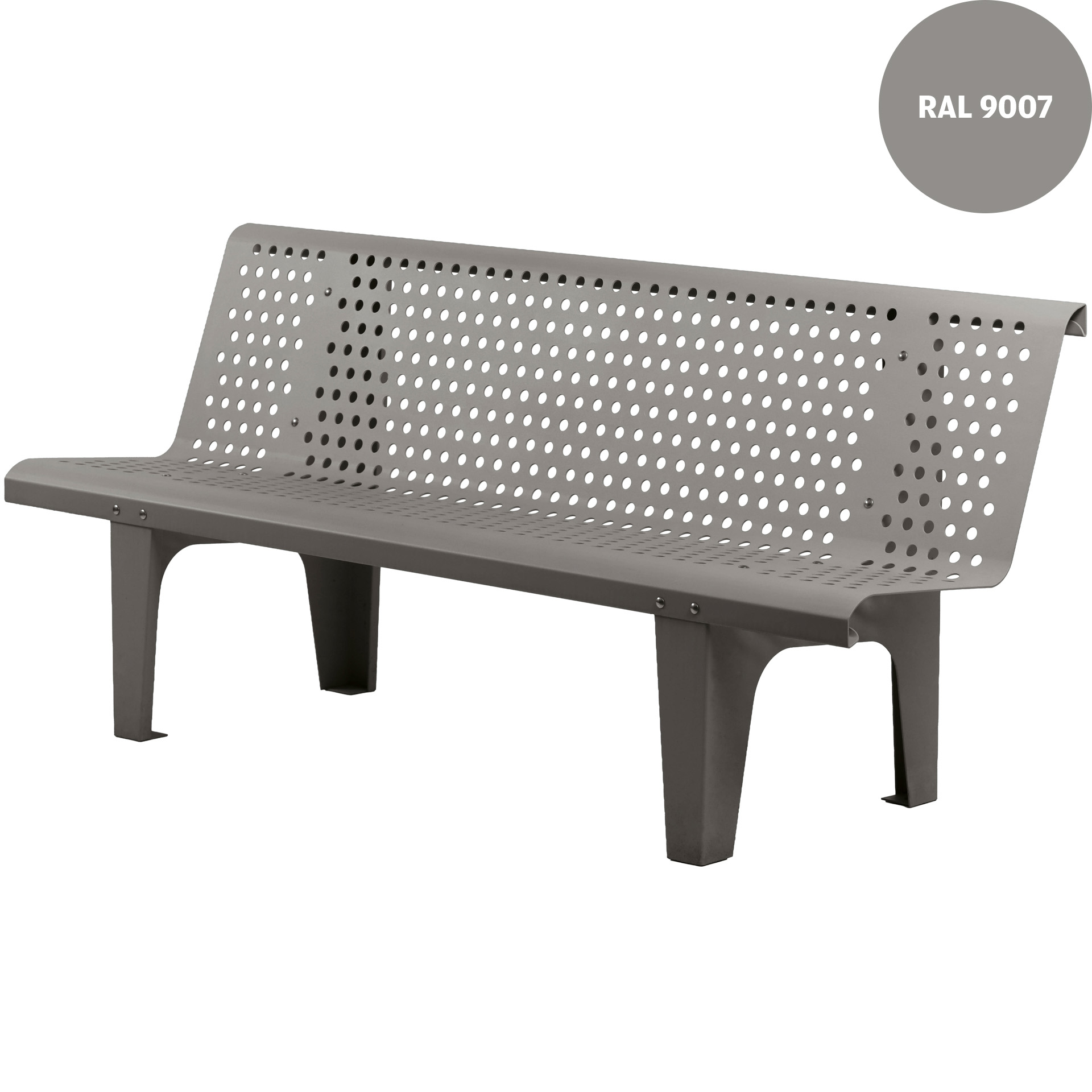 Aluminium-Lochbank LoBa, 180 cm Lochung rund, RAL 9007