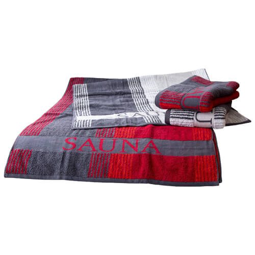XL Saunatuch, rot/anthrazit