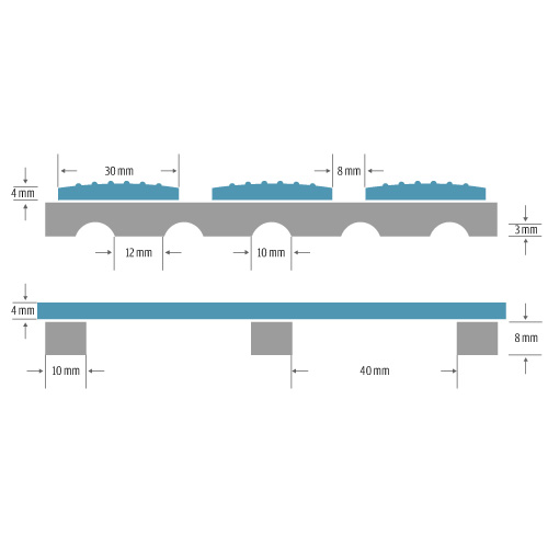 Supergrip-Hygienematte "Hart-PVC" 1 m x 1 m