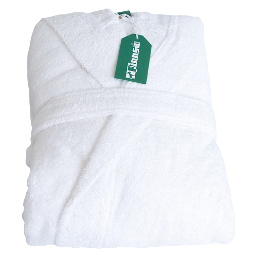 Frottee-Bademantel mit Kapuze, weiß, S/M