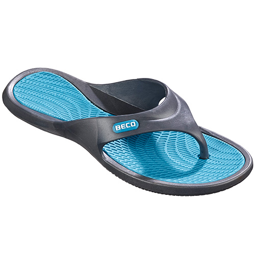 Damen V-Strap Slipper, türkis/blau, Größe 39