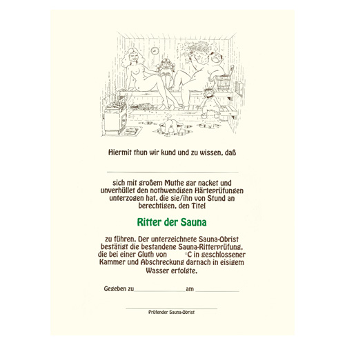 Sauna-Diplom DIN A4