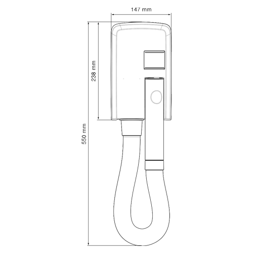Wandhaartrockner Hotello 1200 W, silber