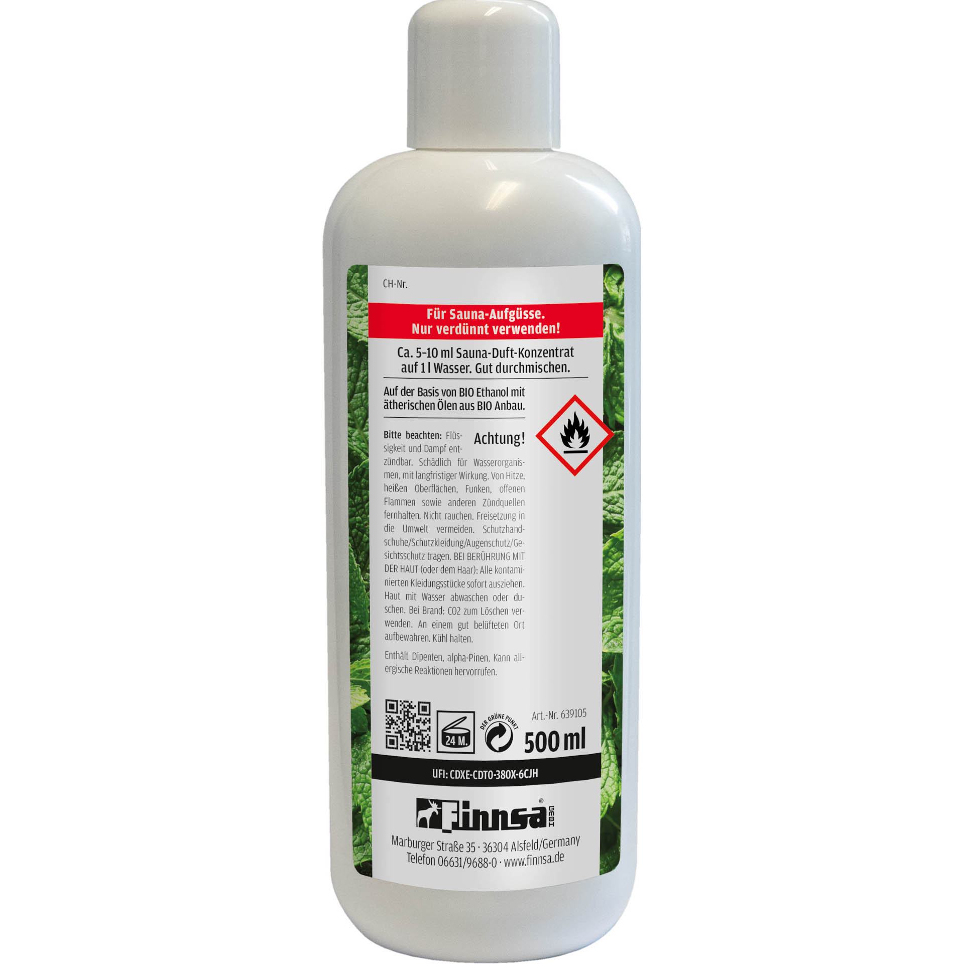 Organic Sauna Essence Mint 0.5 l