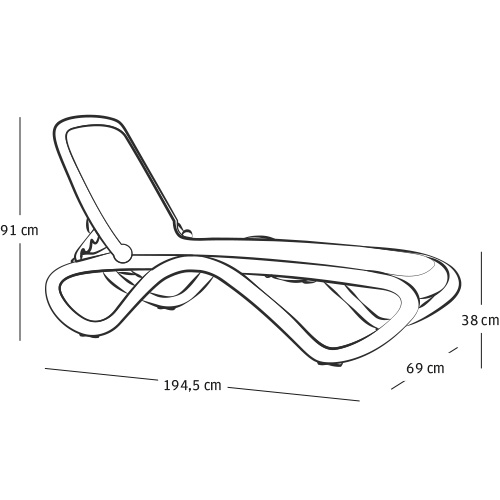 Wellnessliege OMEGA, tortora, weiß