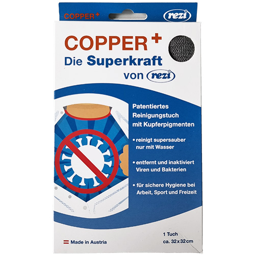 Copper+ Reinigungstuch, grau