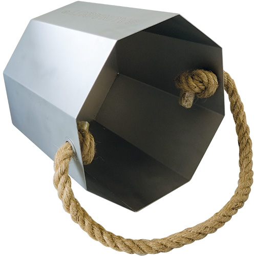 Sauna-Eimer, Edelstahl mit Naturseil, 6 l