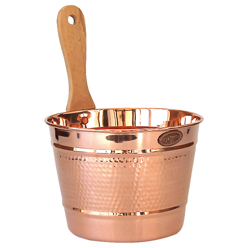 Aufguss-Set Kupfer, Kübel und Kelle