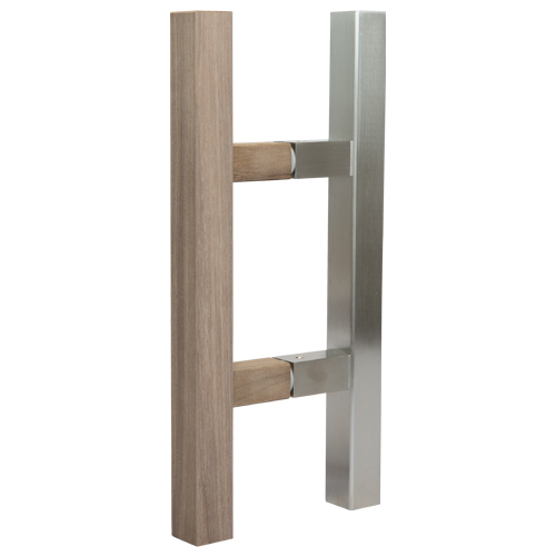 Eckiger Stabgriff, Nussbaum/Edelstahl LA 150 mm