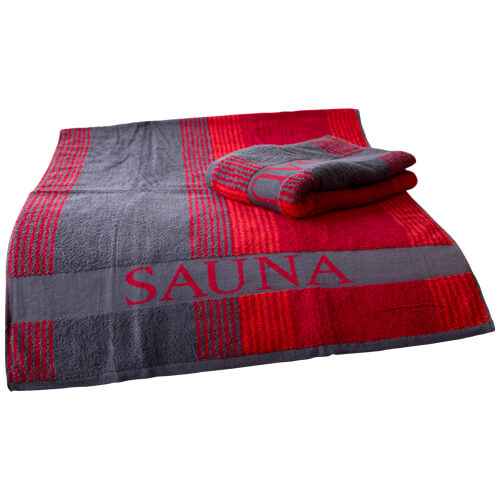 XL Saunatuch, rot/anthrazit