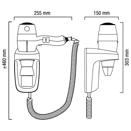 Hand-Haartrockner Silent Jet Protect 2000 W, weiß