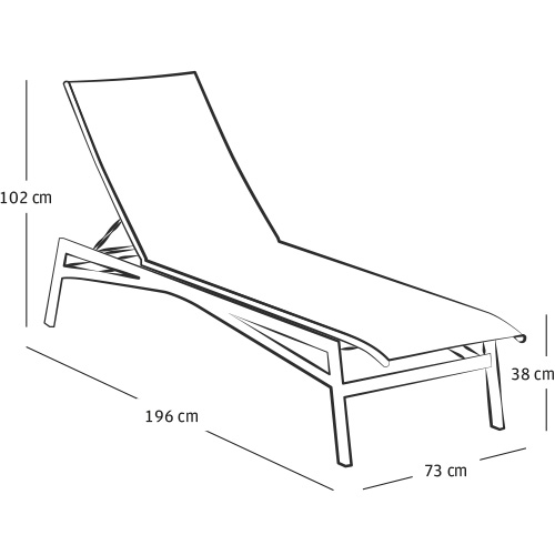Alu-Stapelliege "Brasil" ohne Armlehnen