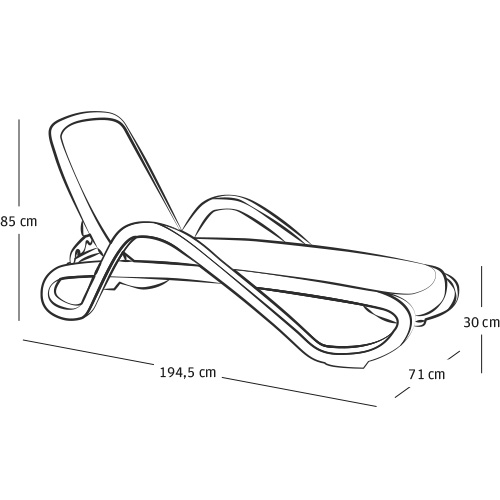 Wellnessliege ALFA, anthrazit, anthrazit