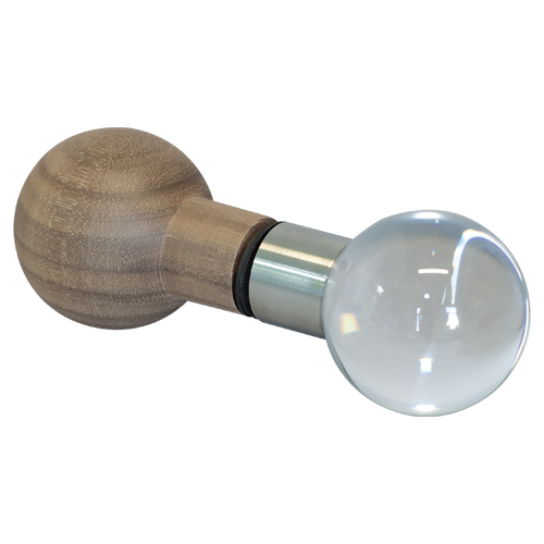 Ball-Kugelgriff, Nussbaum/Glas