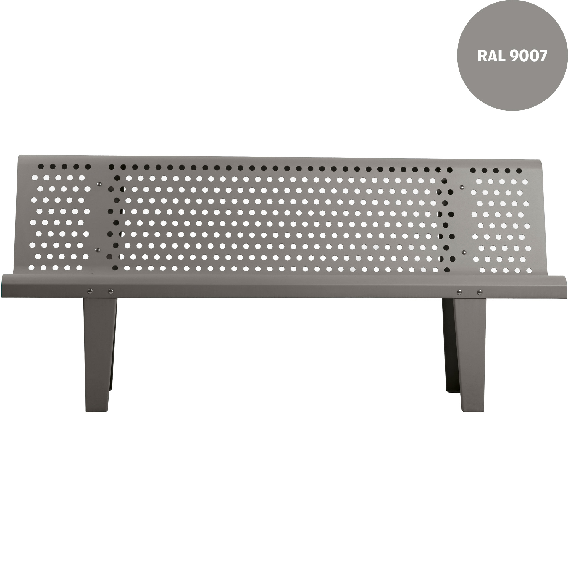 Aluminium-Lochbank LoBa, 180 cm Lochung rund, RAL 9007