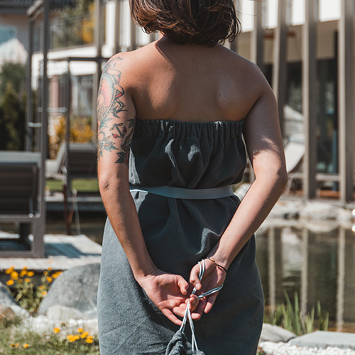 Sarong Classic Mini, anthrazit, Größe XS/S/M