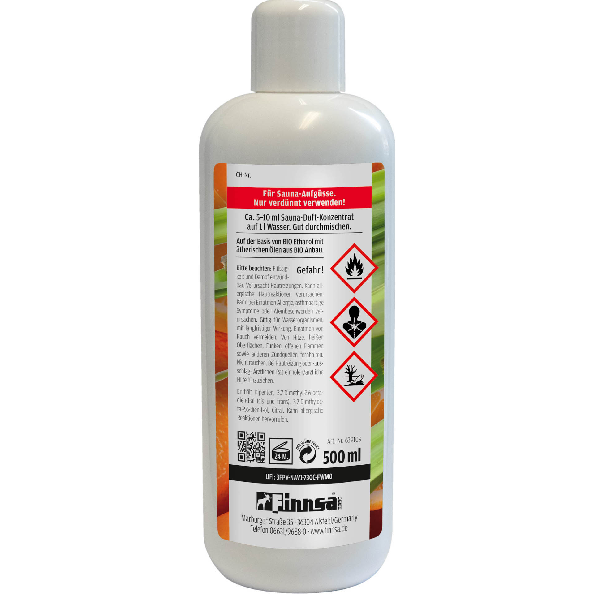 Organic Sauna Essence Lemongrass/Orange 0.5 l